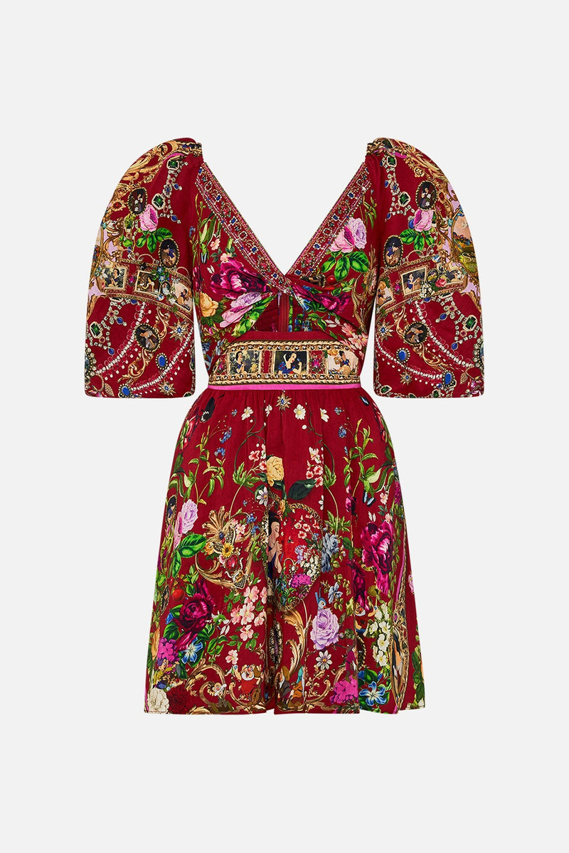 PUFF SLEEVE MINI DRESS JUST ONE BITE SNOW WHITE 1