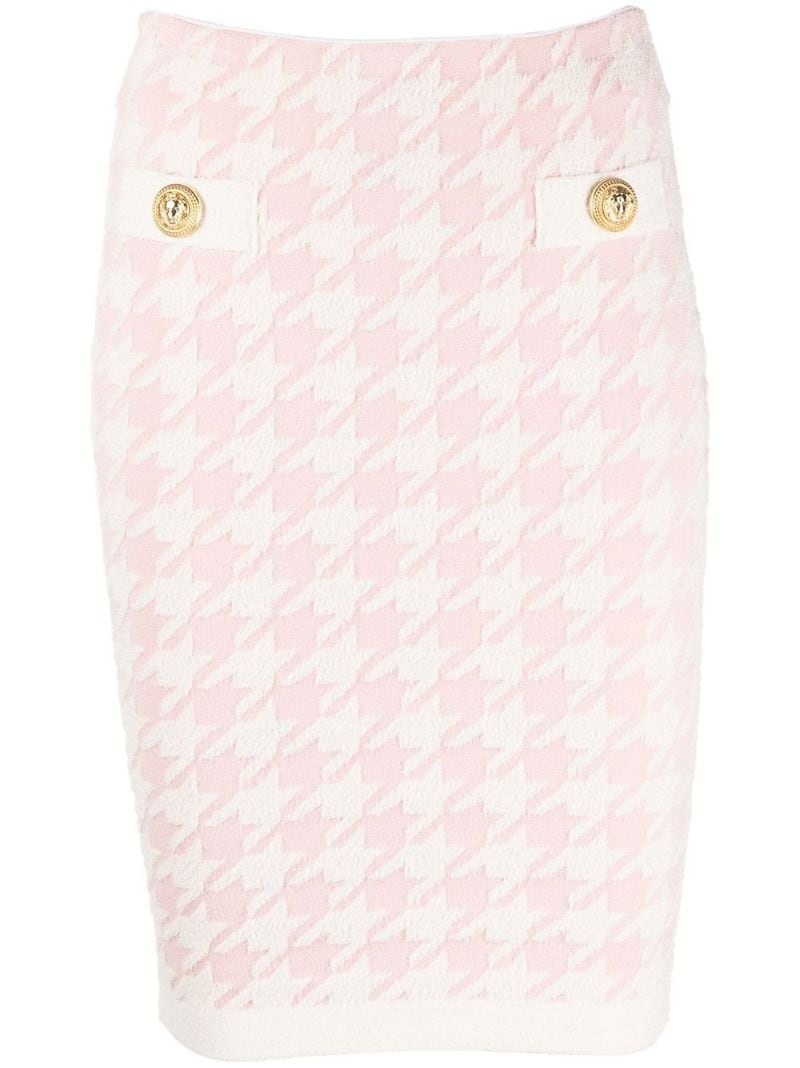 houndstooth pattern mini skirt - 1