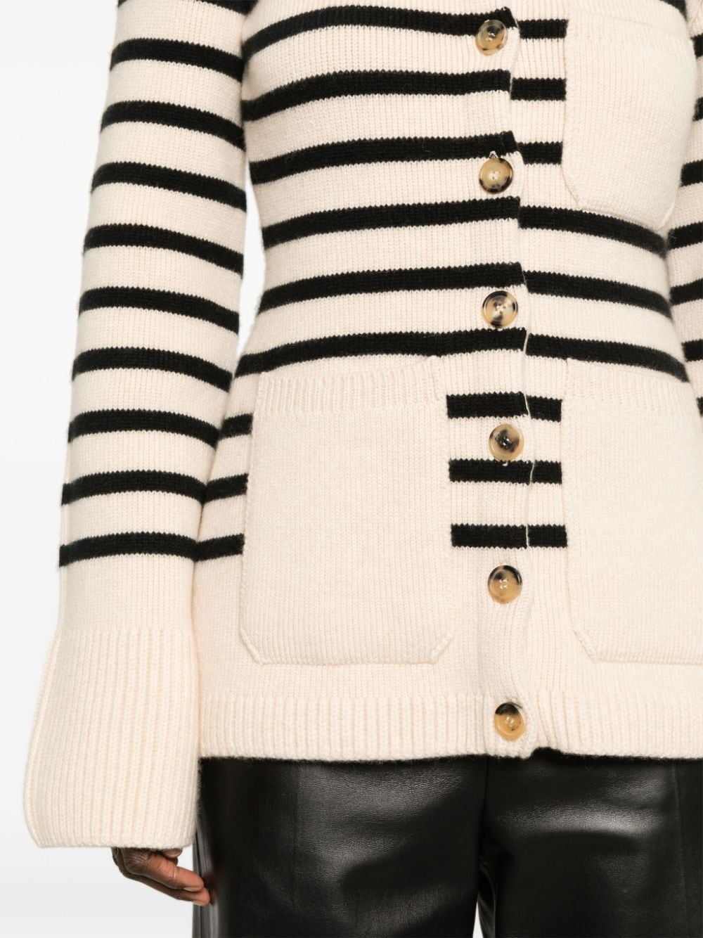 striped long-sleeve cardigan - 5