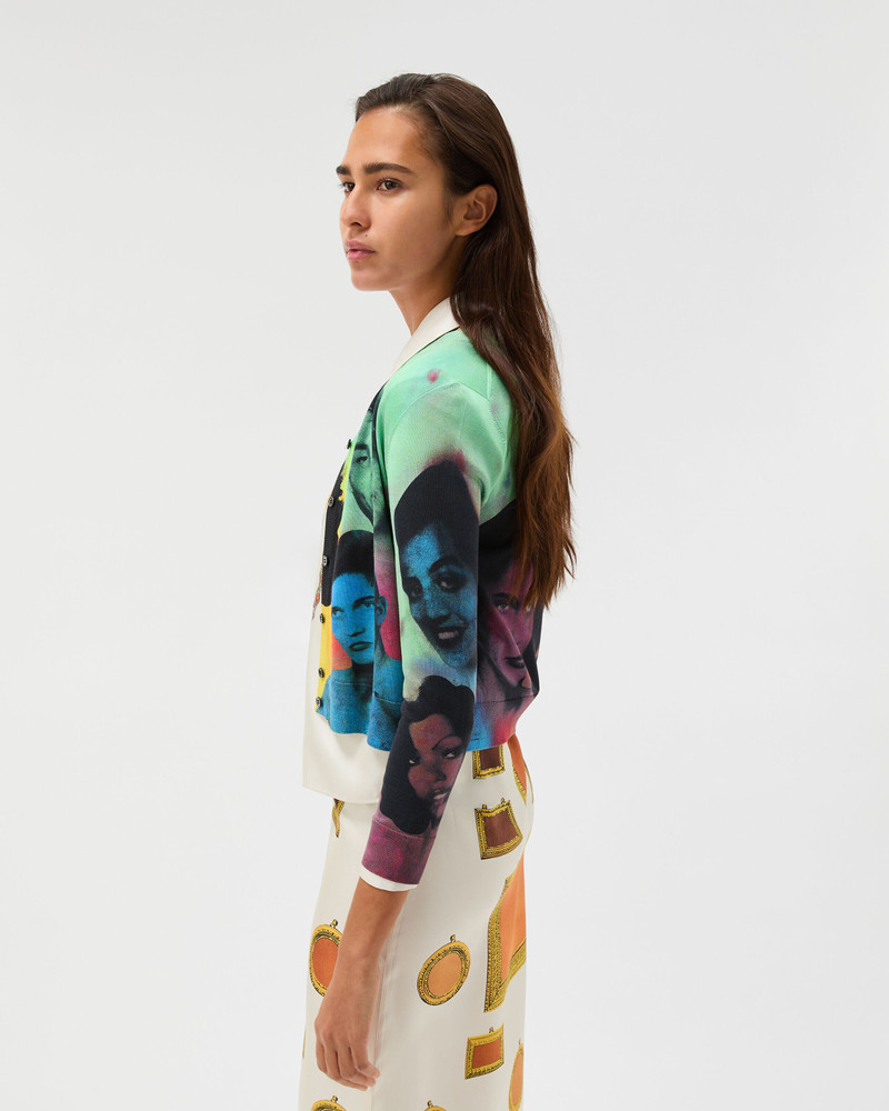 Printed Silk Knit Cardigan 4