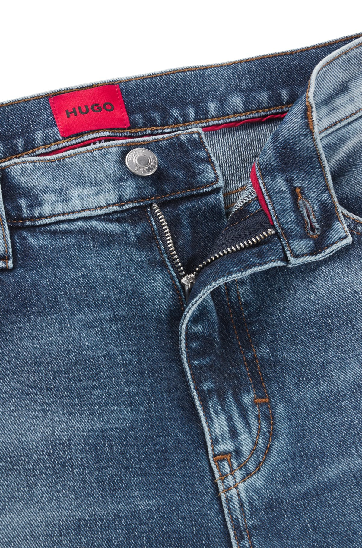 EXTRA-SLIM-FIT JEANS IN BLUE STRETCH DENIM - 6