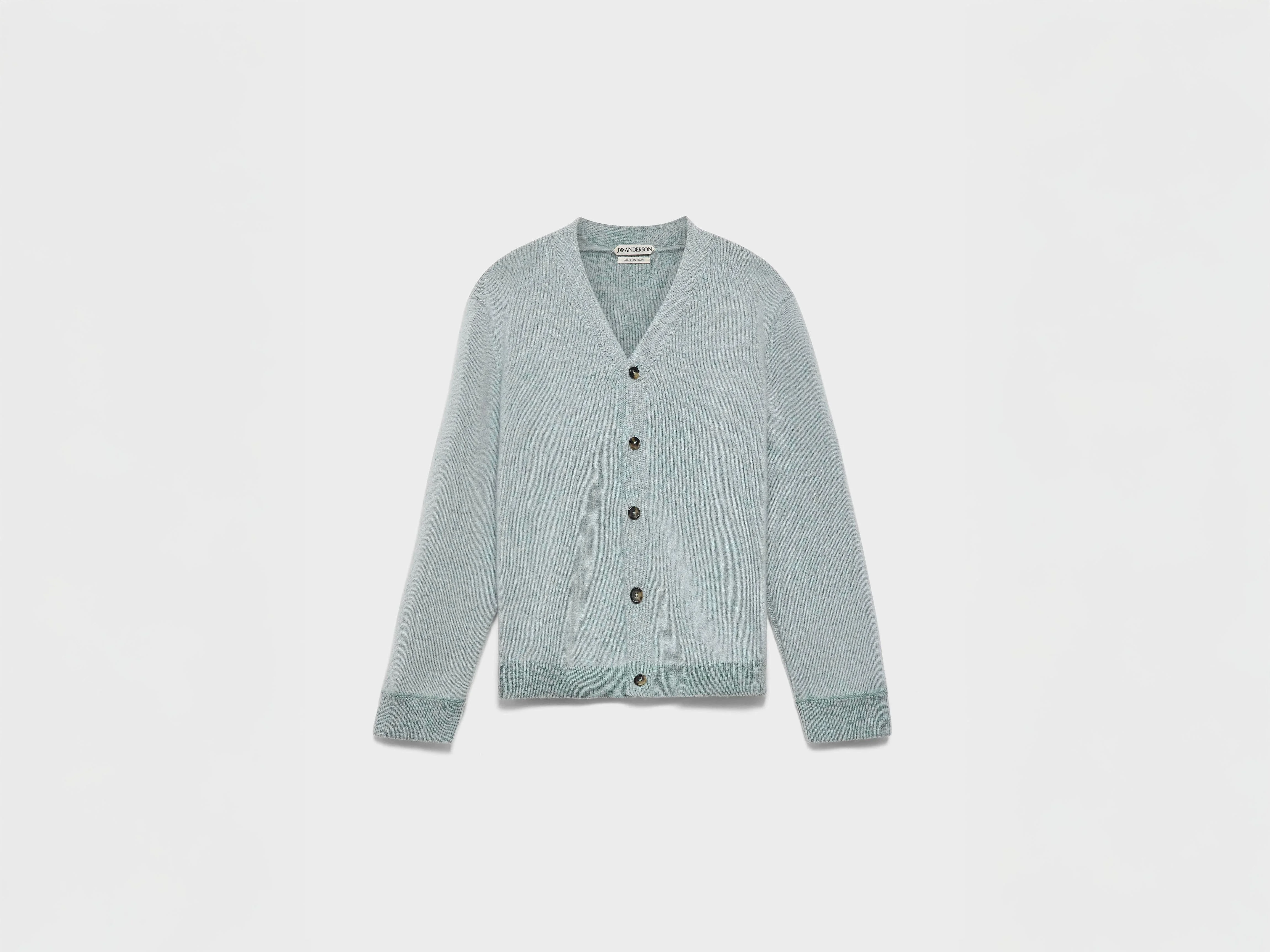MENS KNITTED MOHAIR CARDIGAN IN LIGHT GREY - 1