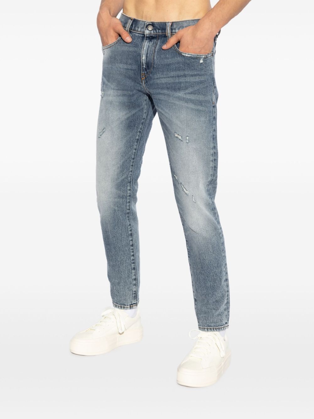 2019 D-Strukt distressed slim-fit jeans - 3