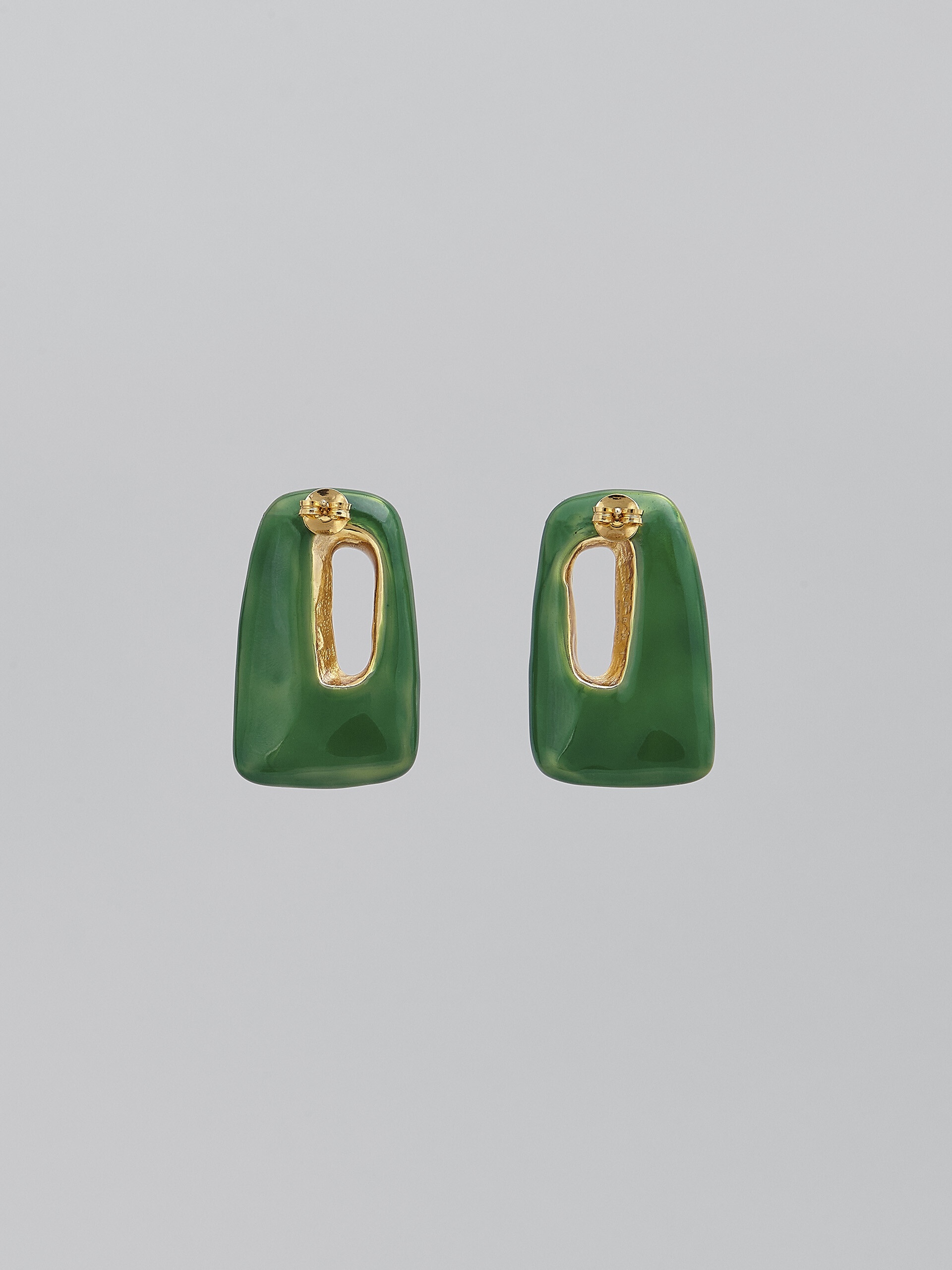 TRAPEZE GREEN EARRINGS - 3