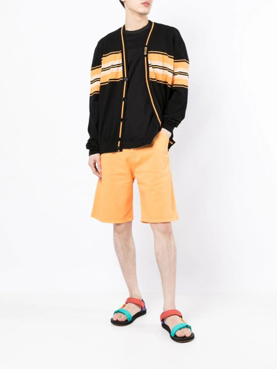 MSGM logo-print denim shorts outlook