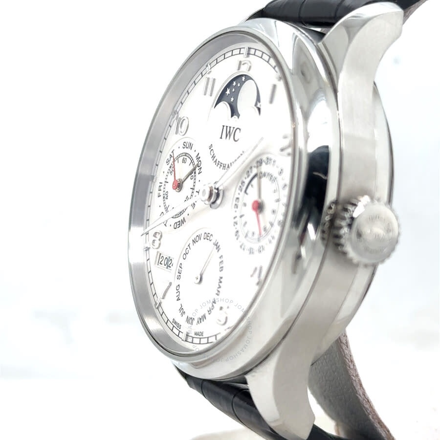 Pre-owned IWC Portuguese Perpetual Calendar Silver Dial Men's Watch IW502308 - 4