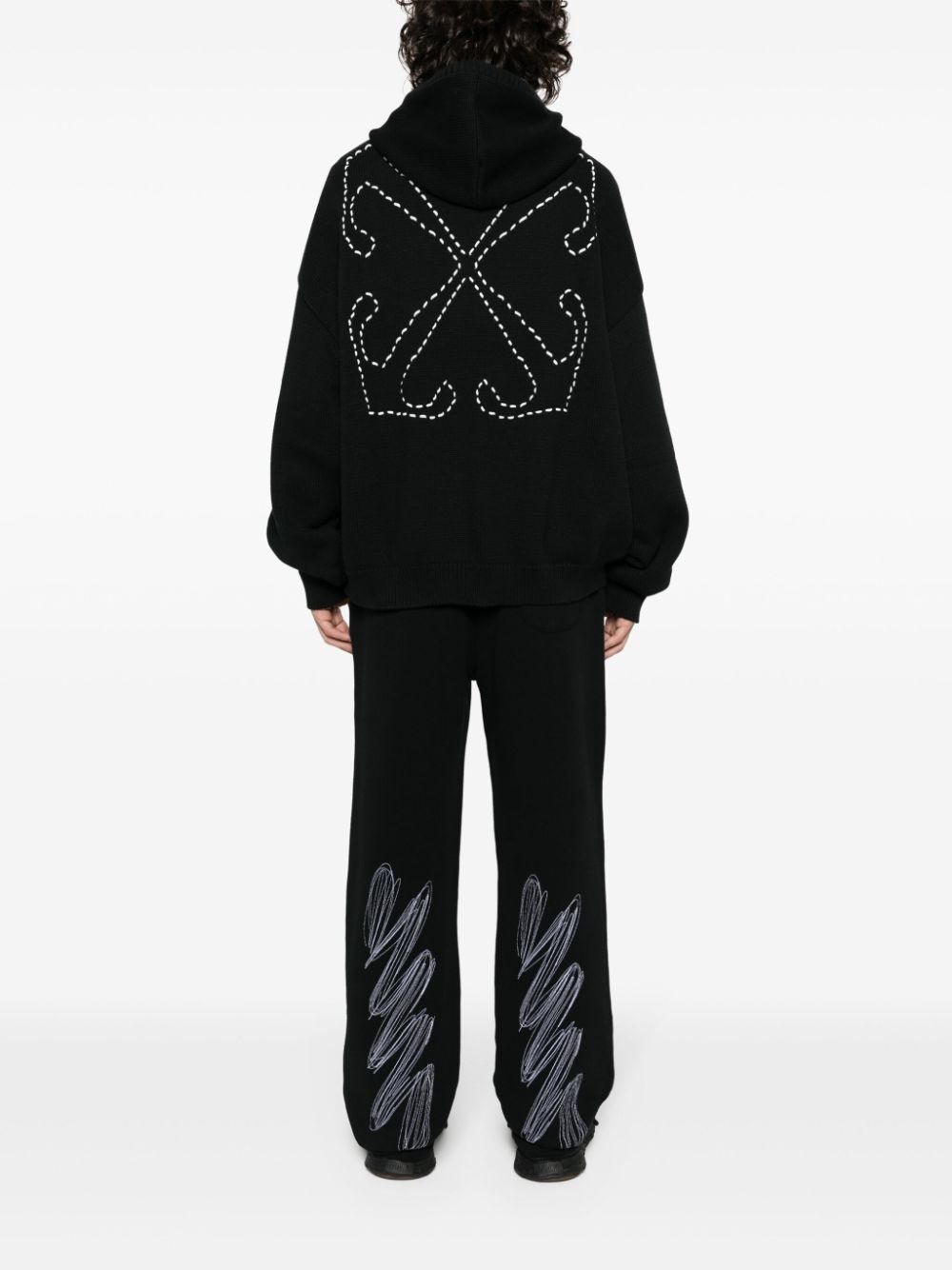 Arrows-motif hooded jumper - 2