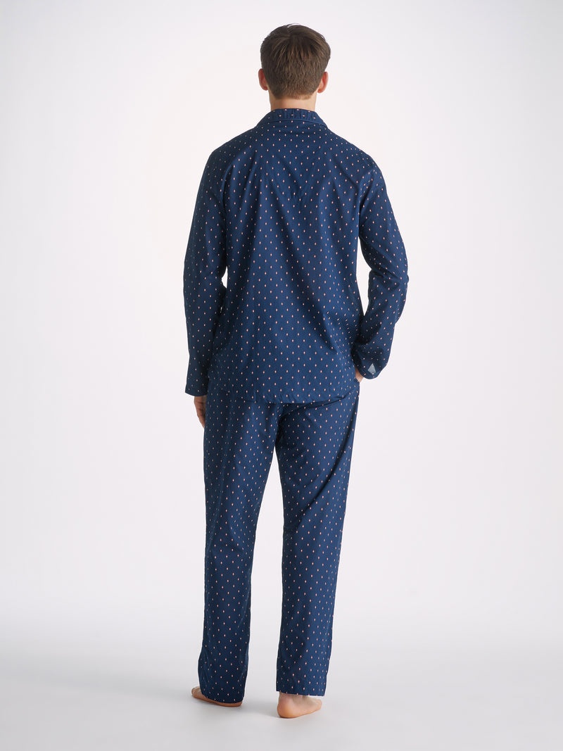 Men's Modern Fit Pyjamas Nelson 96 Cotton Batiste Navy - 4