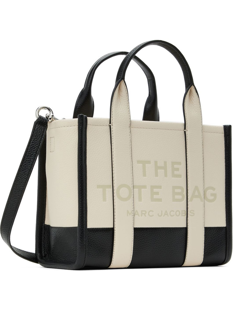Marc Jacobs Off-White & Black 'The Colorblock Small' Tote outlook