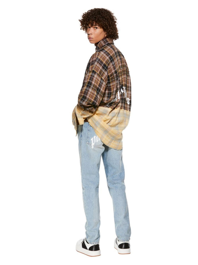 Palm Angels curved-logo print jeans outlook