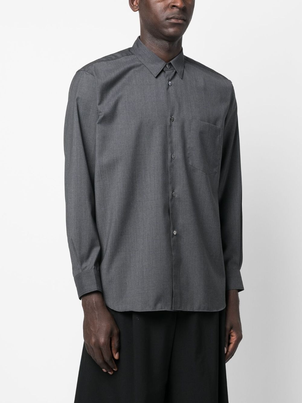 long-sleeve wool shirt - 3