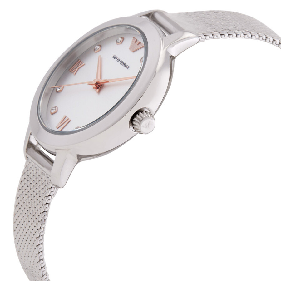 Emporio Armani Cleo Quartz Crystal Silver Dial Ladies Watch AR80065SET - 2