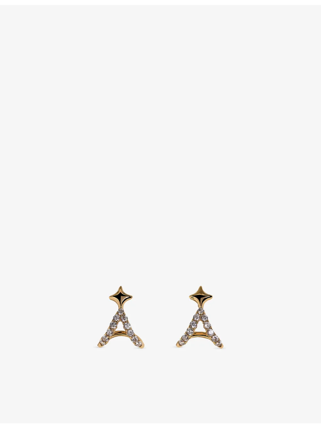 Cosmic Star Illusion 18ct Gold-Plated Sterling Silver and Cubic Zirconia Stud Earrings - 1