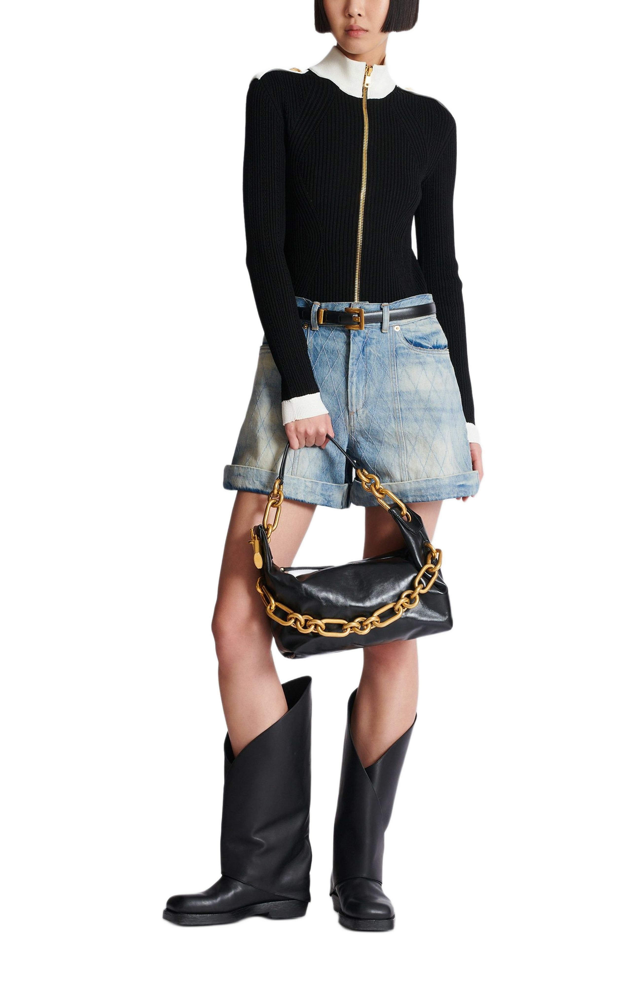 Balmain Sync Medium bag in calfskin leather in Black at Nordstrom - 5