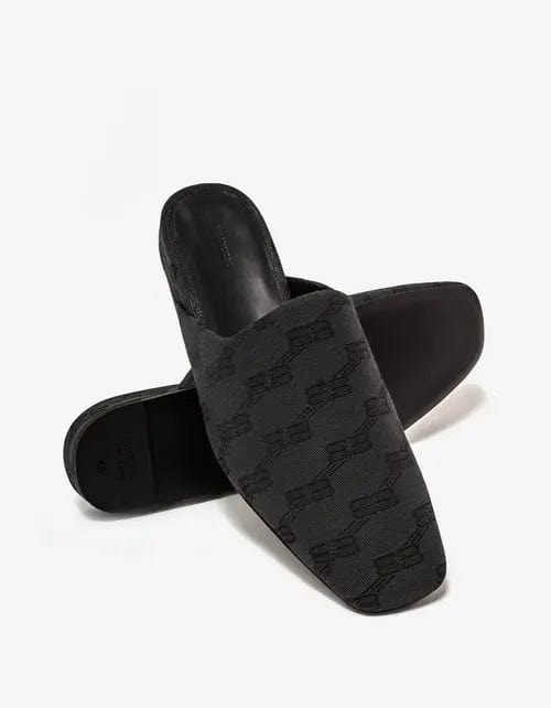 Balenciaga Grey Cosy Mule BB Monogram Sandals - 6