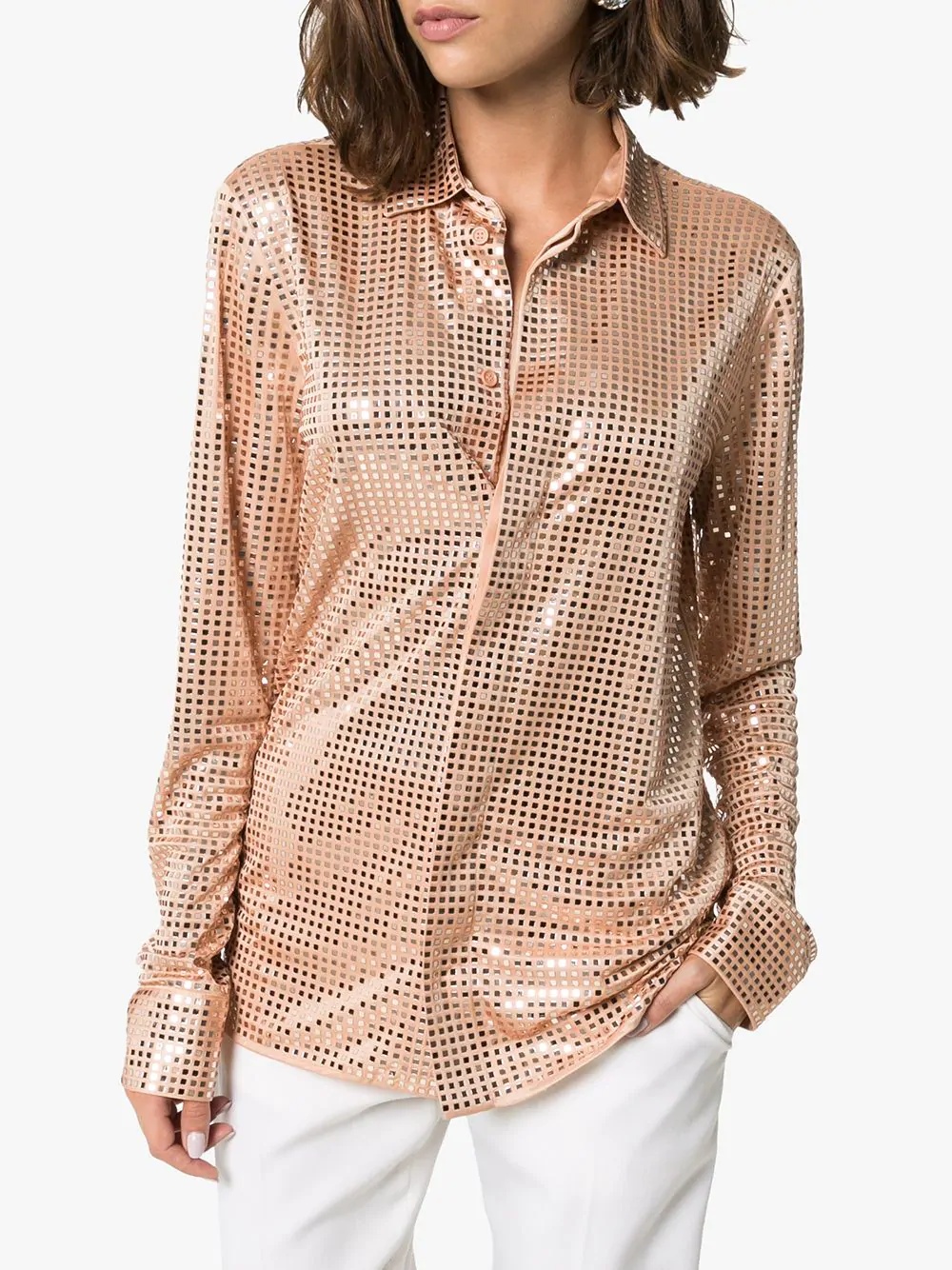 embellished button-down shirt - 3