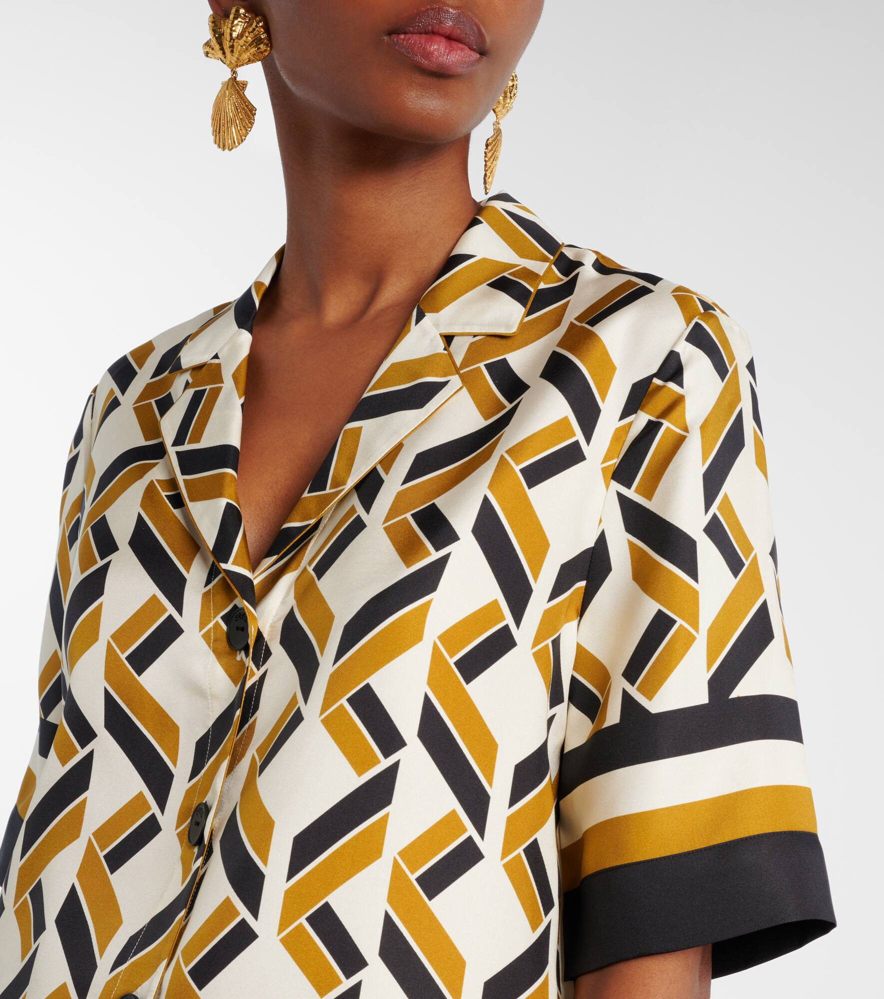 Sonore patterned silk twill shirt - 4