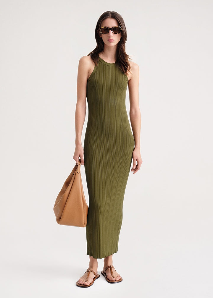 Seamless rib tank dress olive - 2