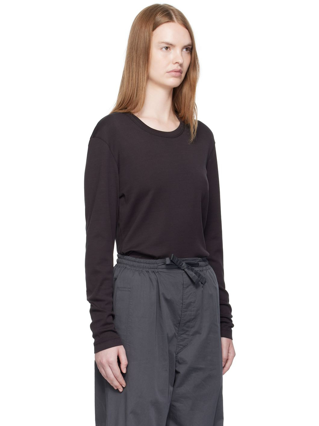 Black Rib Long Sleeve T-shirt - 2