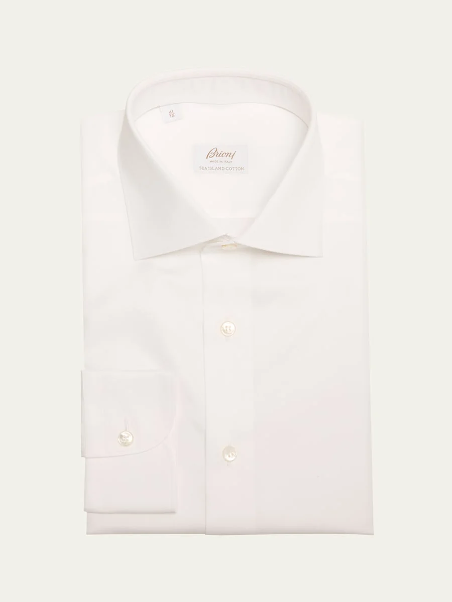 Men's Sea Island Cotton Herringbone Dress Shirt - 1