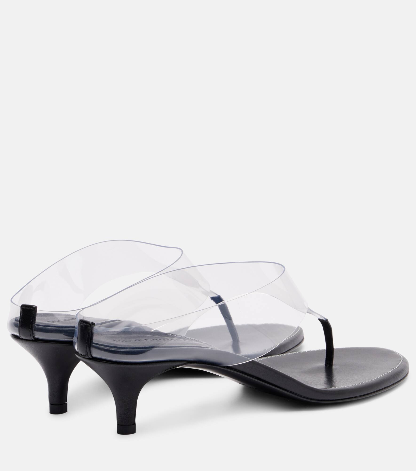 45 leather-trimmed thong sandals - 2