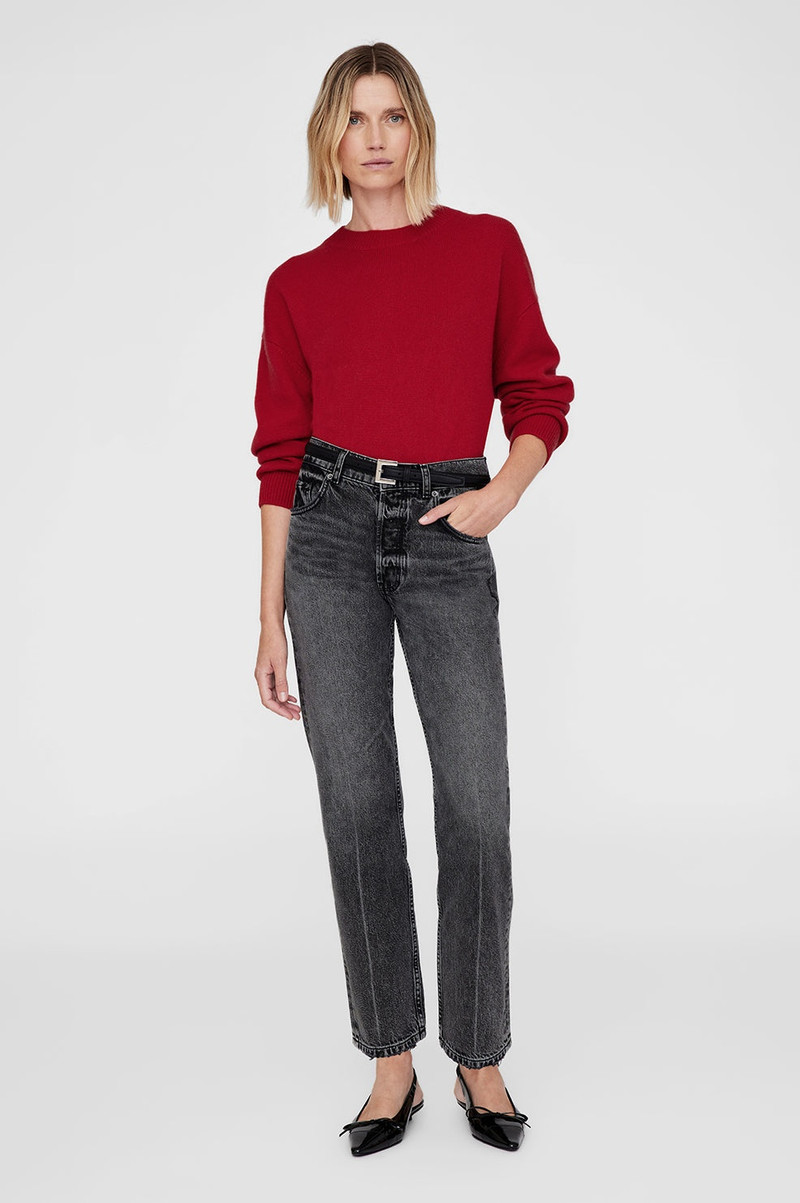 ANINE BING Lee Crew Sweater - Scarlet Red outlook