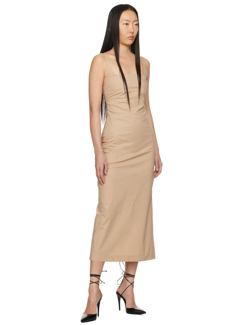 lesugiatelier Beige Square Neck Maxi Dress outlook