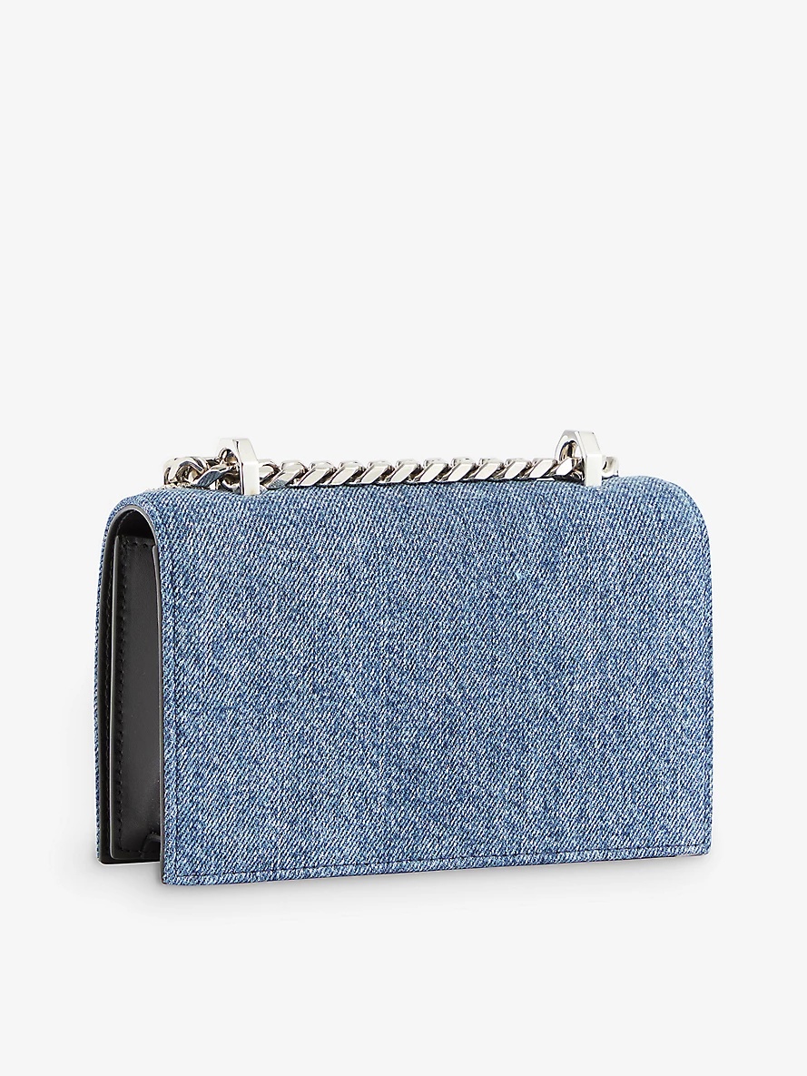 The Jewelled mini denim cross-body bag - 3