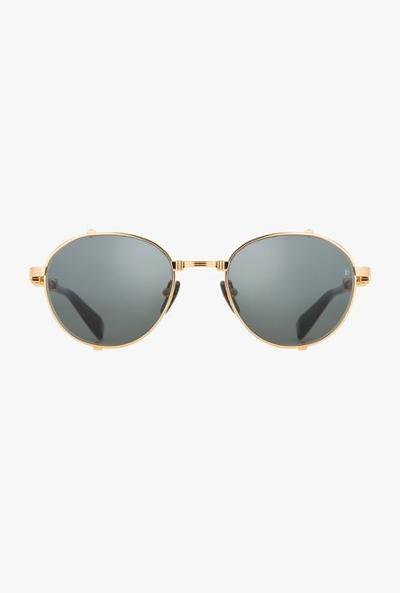 Black and gold-tone titanium Brigade-I sunglasses 1