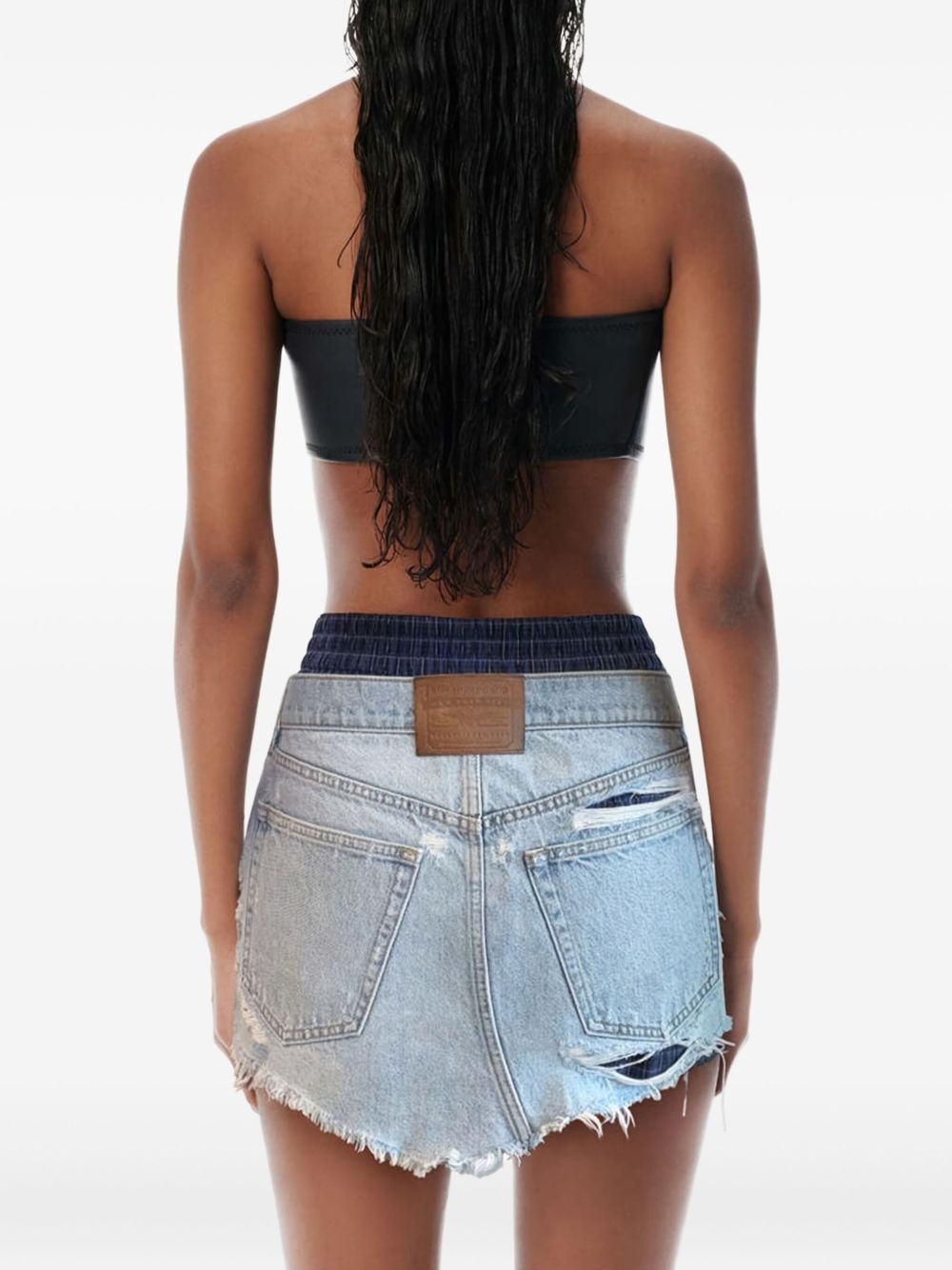 distressed-denim mini skirt - 2
