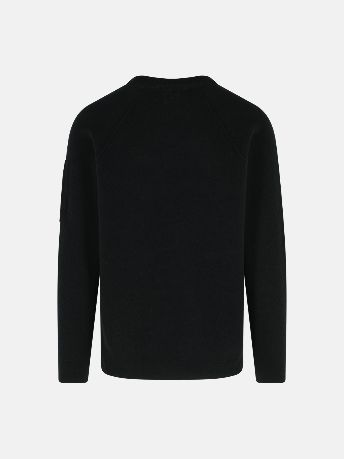 'GRS' BLACK WOOL BLEND SWEATSHIRT - 3