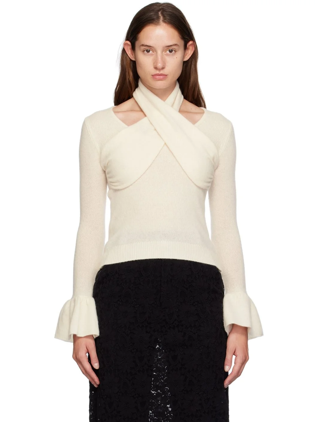Off-White Cross Knitted Sweater - 1