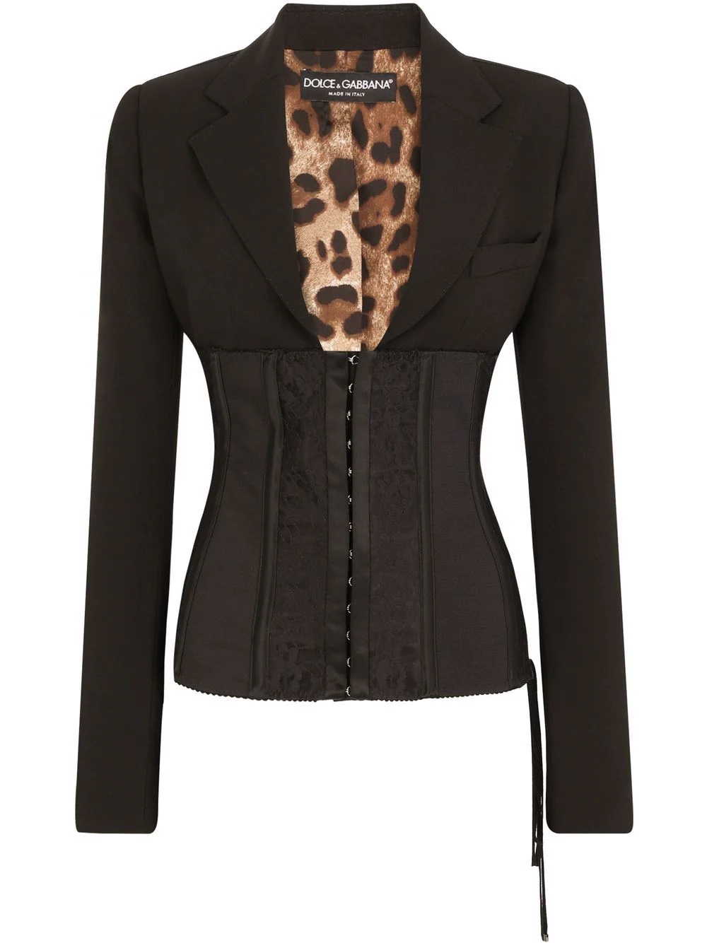 tie-detail bodice-panel blazer - 1