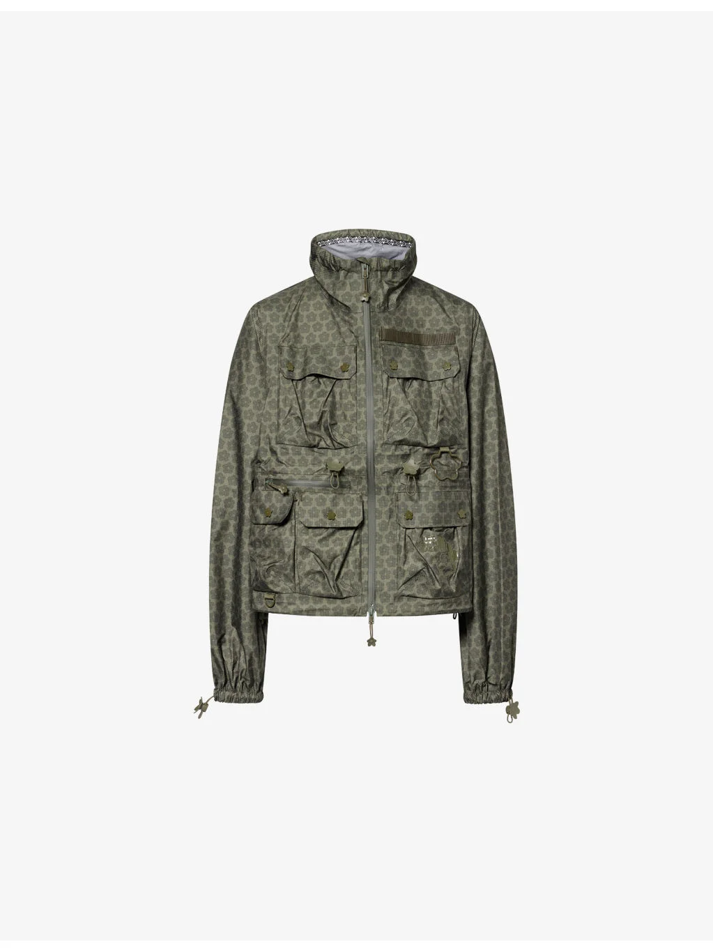 Graphic-Pattern Drawstring Shell Jacket - 1