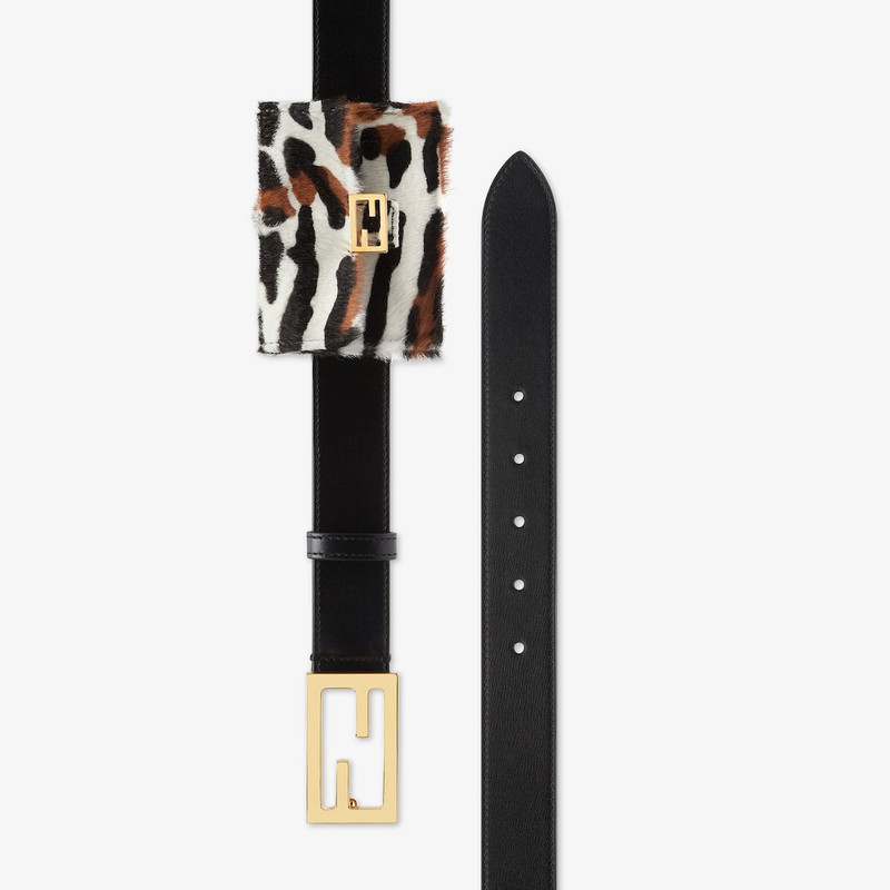 FENDI Black leather belt outlook
