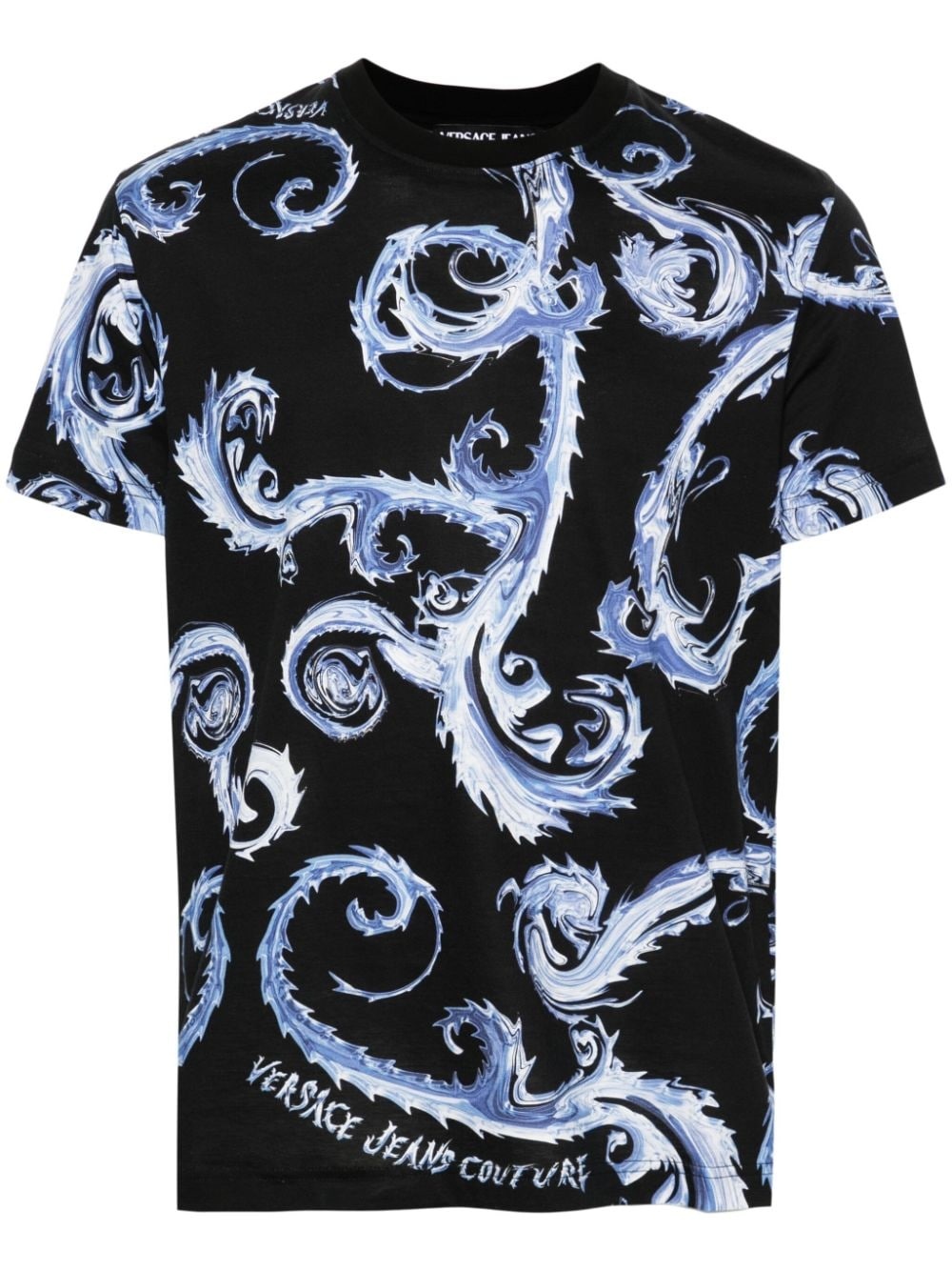 Barocco-print cotton T-shirt - 1