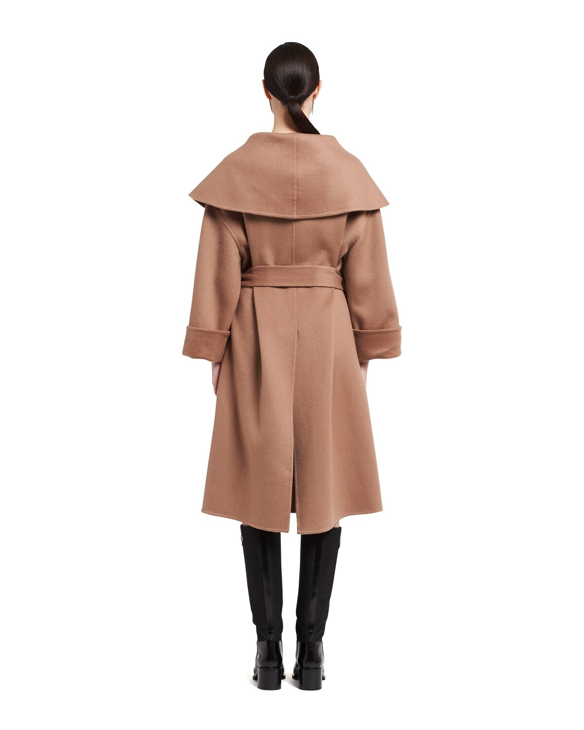 Single-breasted cashmere velour coat - 4