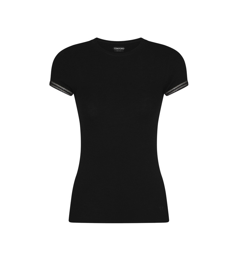 FULL NEEDLE FINE CASHMERE SILK KNIT T-SHIRT 1