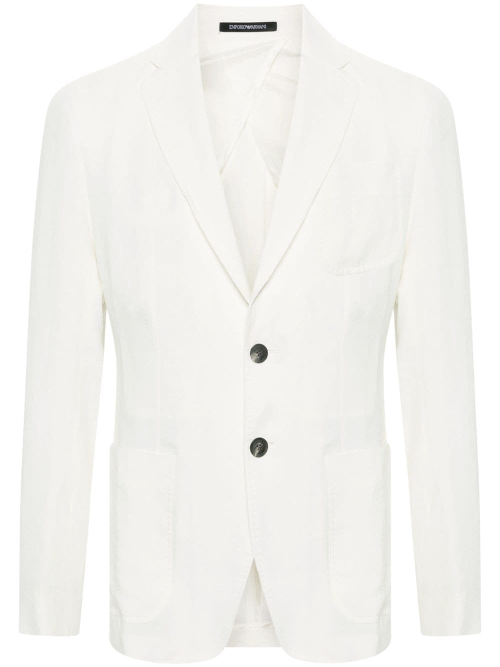 single-breasted linen blazer - 1