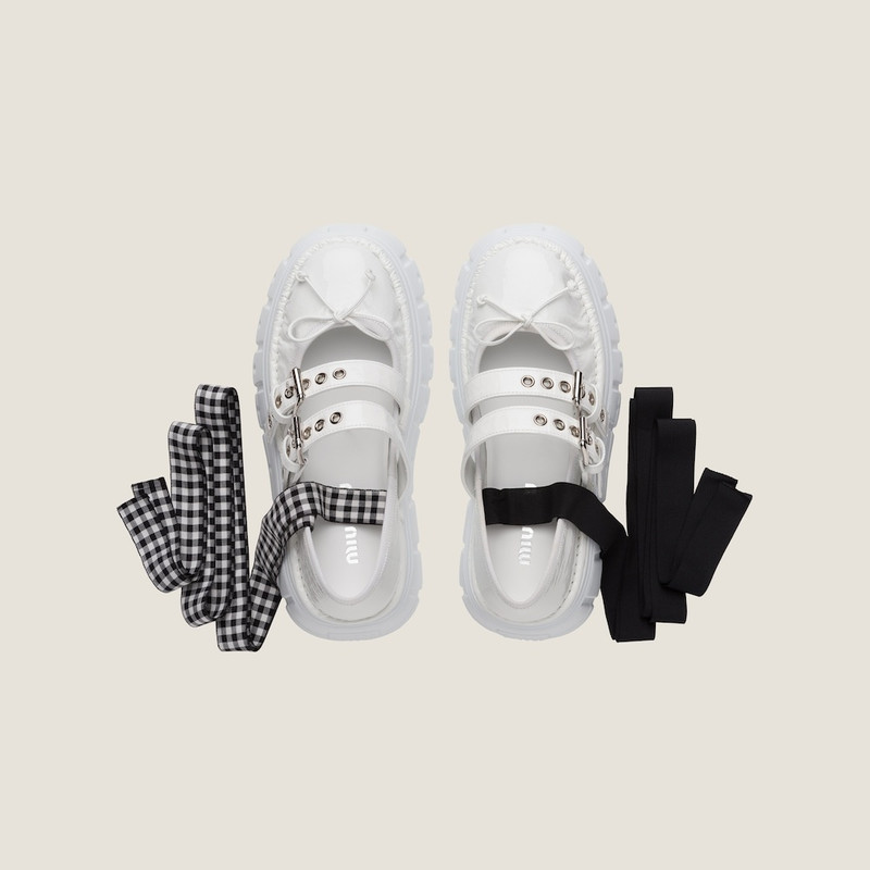 Miu Miu Naplak leather flatform ballerinas outlook
