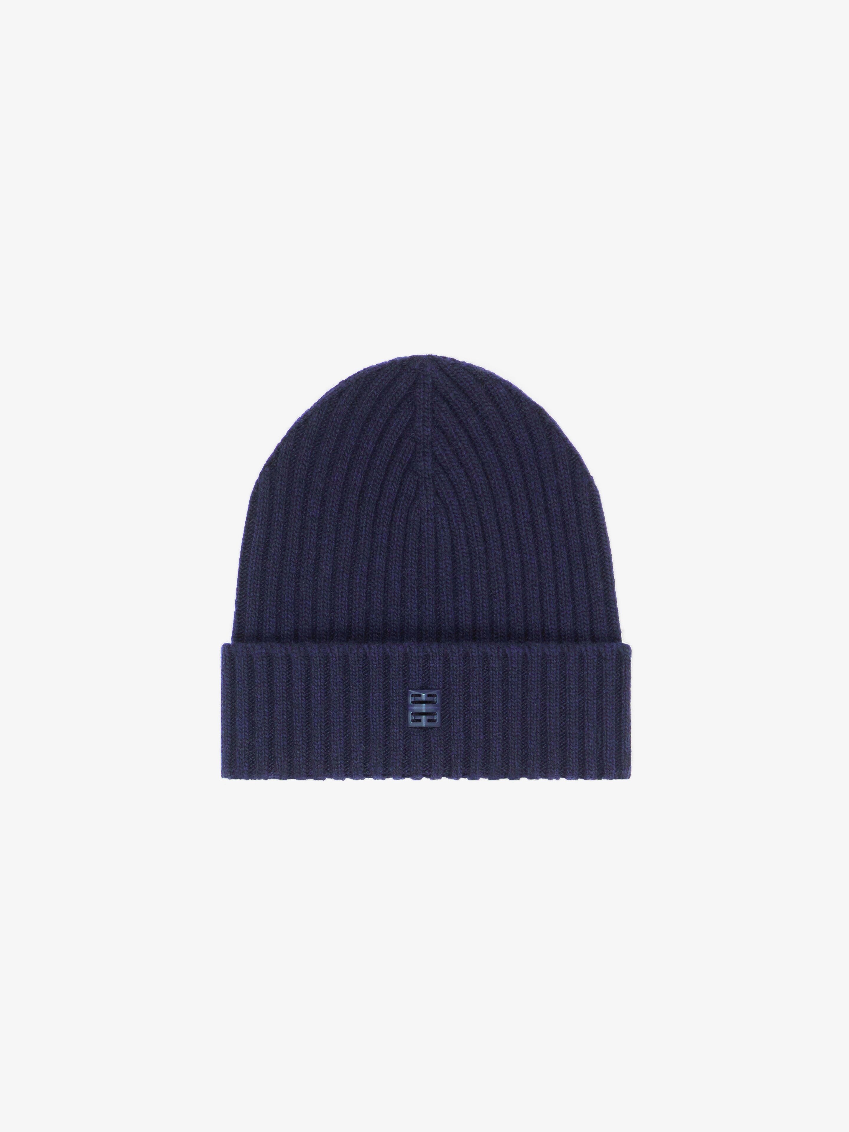RIBBED BEANIE IN WOOL AND CASHMERE - 1