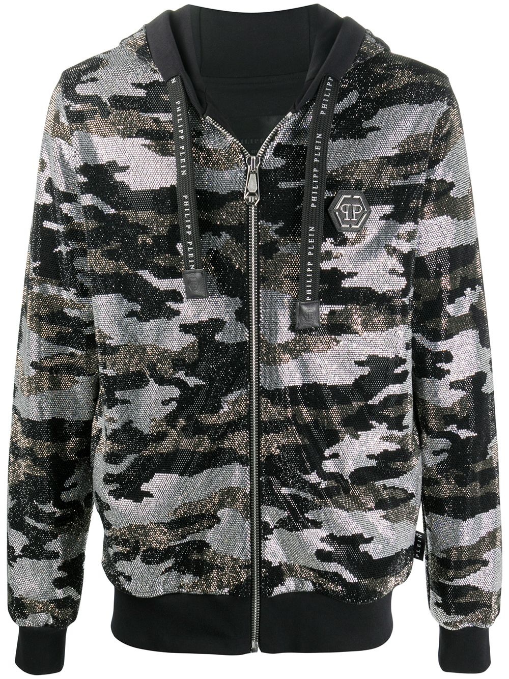 camouflage zip-up hoodie - 1