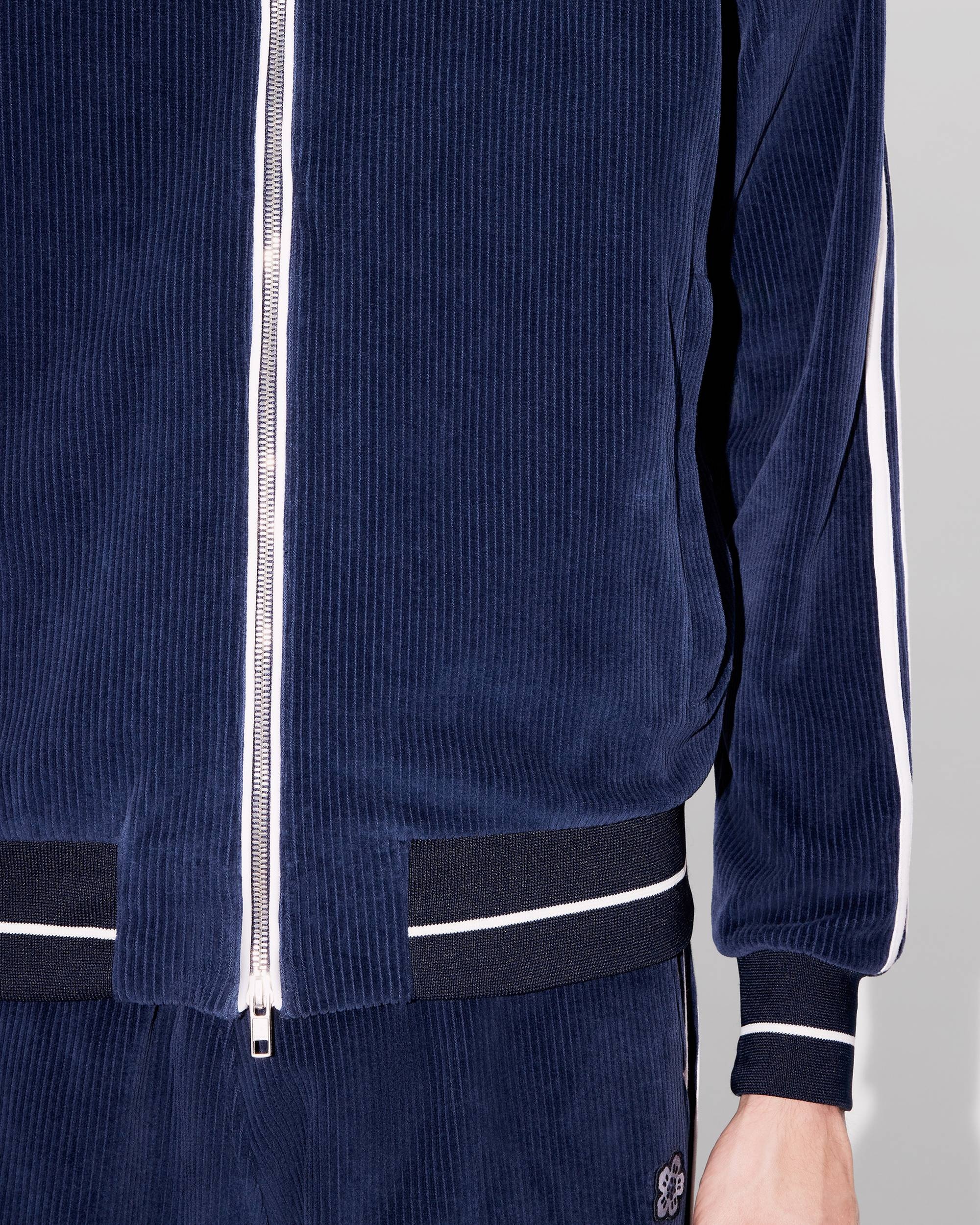 Embroidered velvet track jacket - 7