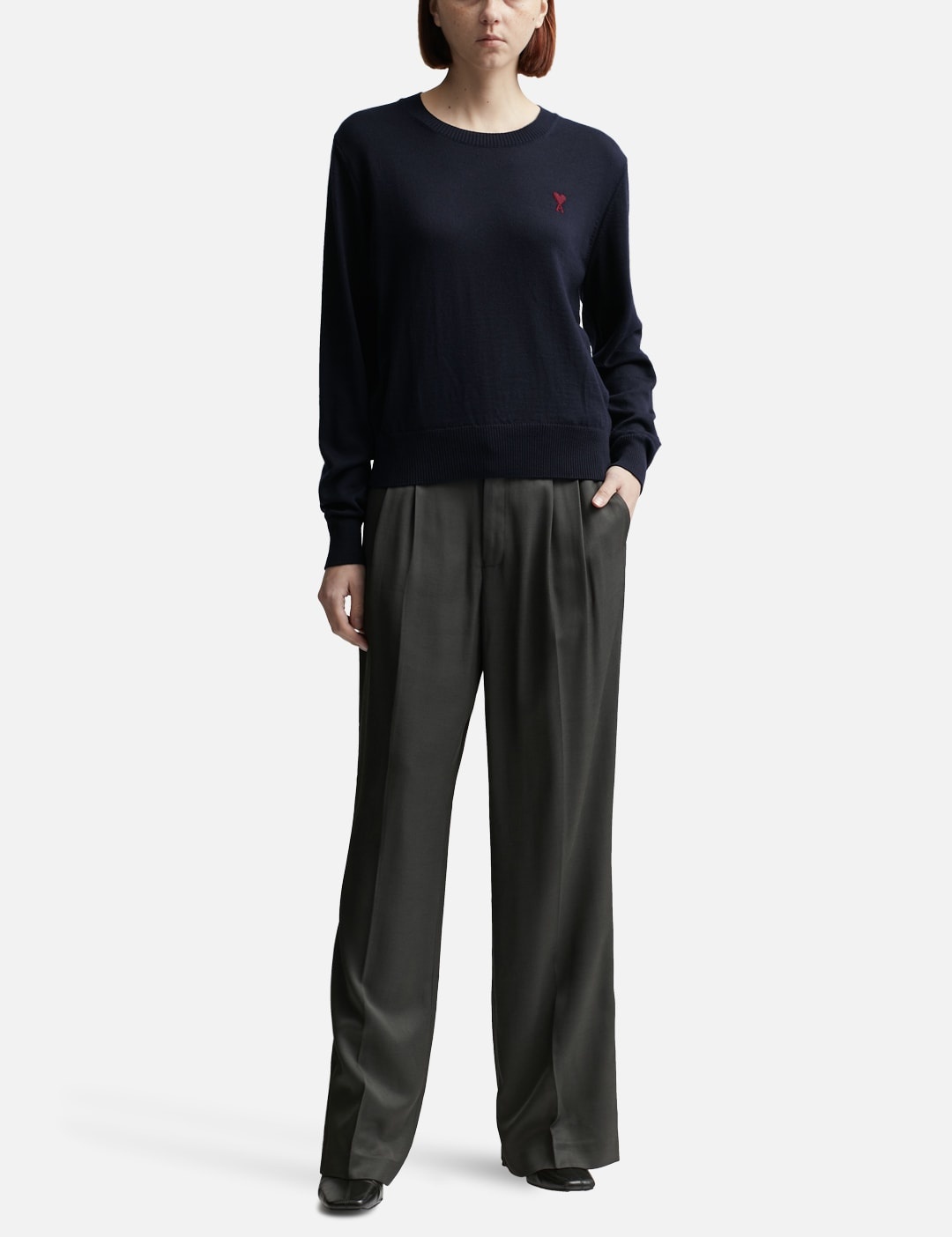 RED AMI DE COEUR CREW NECK SWEATER - 4