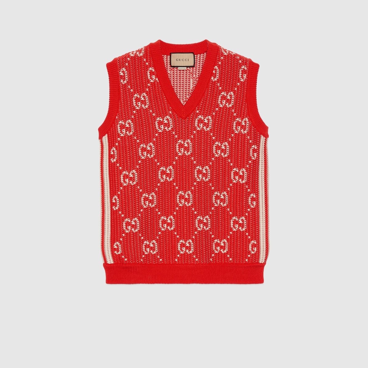 GG knit cotton jacquard vest - 1