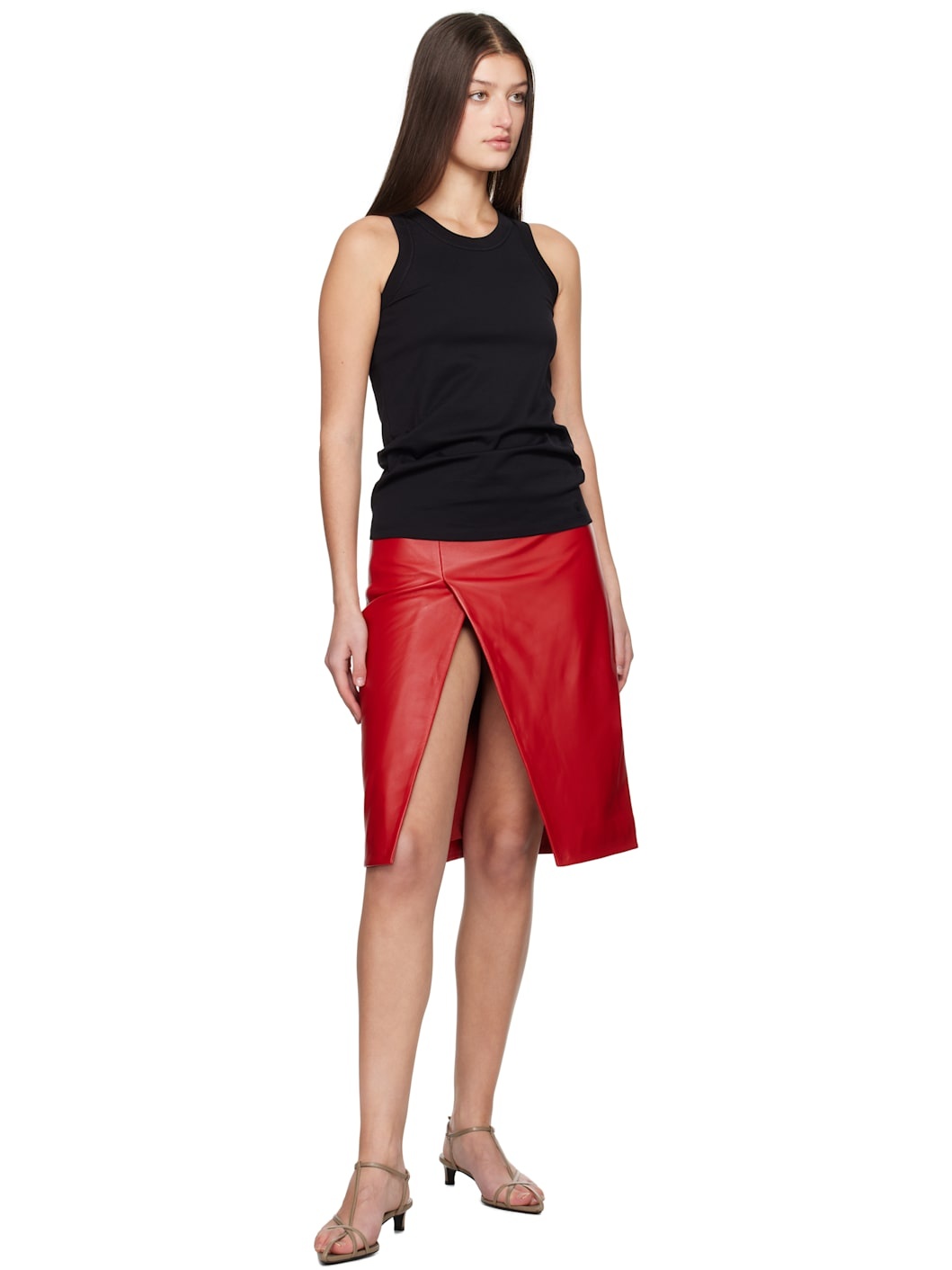 Loulou de Saison Ekare leather skirt Red | REVERSIBLE