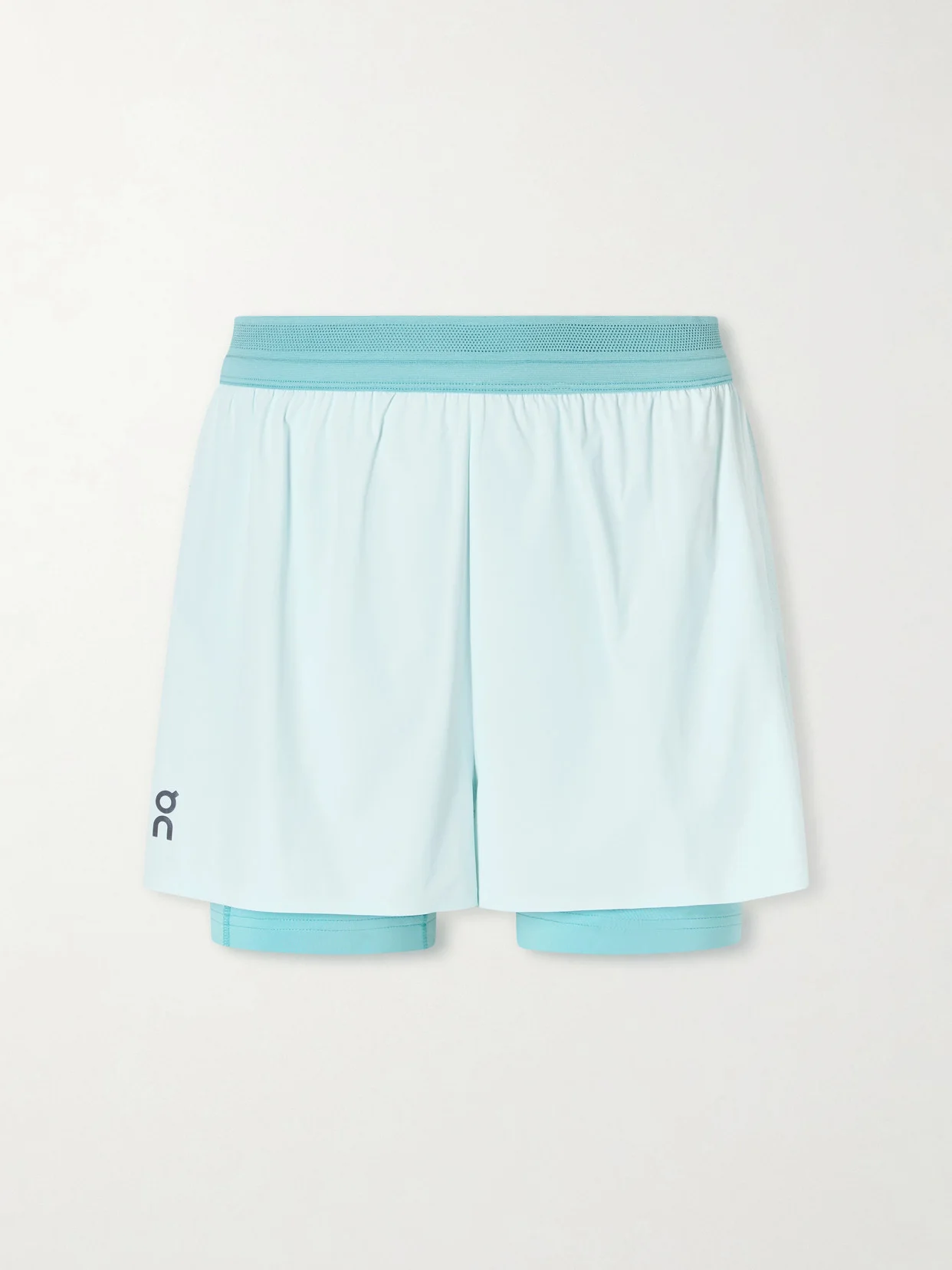 Performance 3" Layered Mesh-trimmed Stretch-jersey Shorts - 1