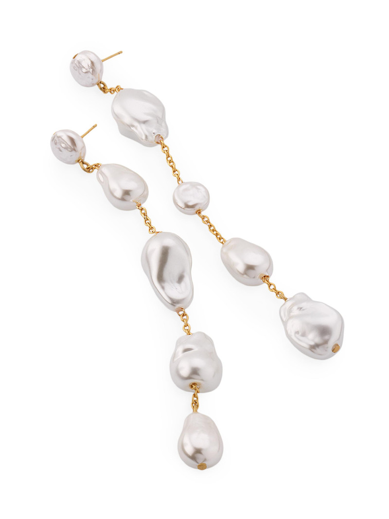 Women's Vana Goldtone & Imitation Pearl Drop Earrings - White 3