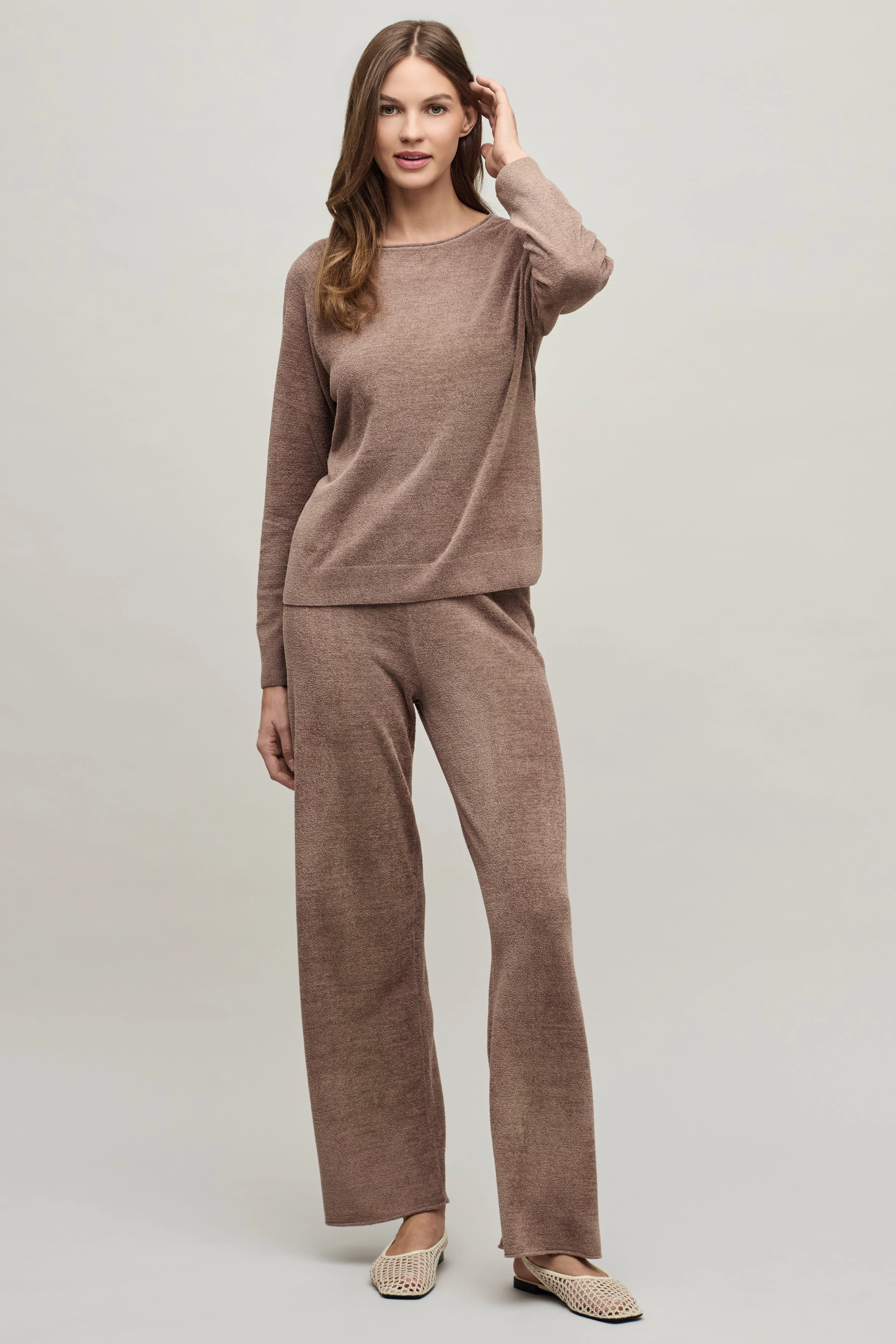 CozyChic Ultra Lite® Jersey Roll Pullover & Wide Leg Pant - 1