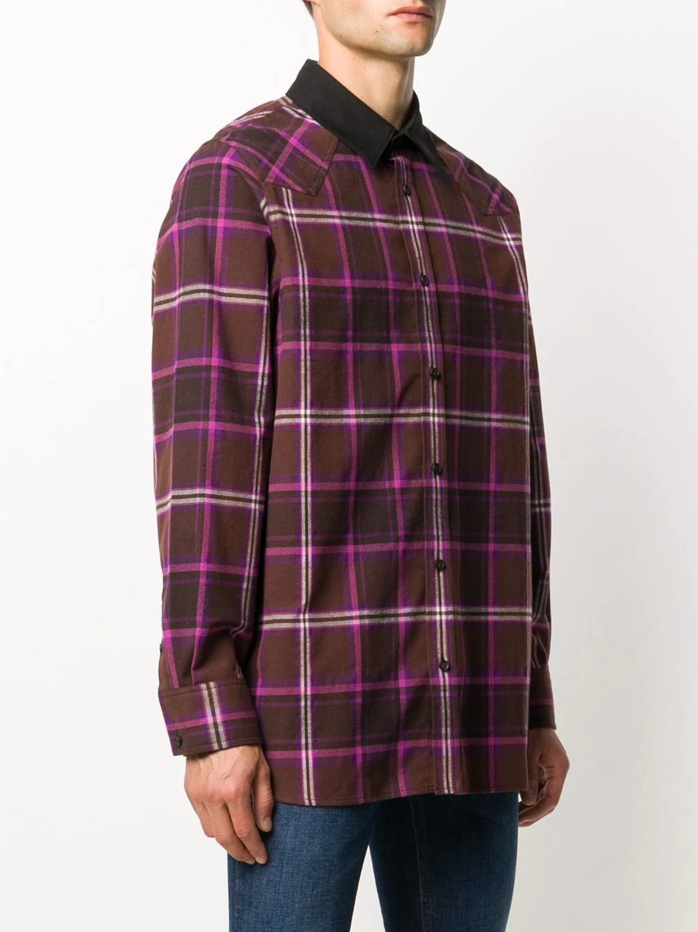 check-pattern long-sleeve shirt - 3